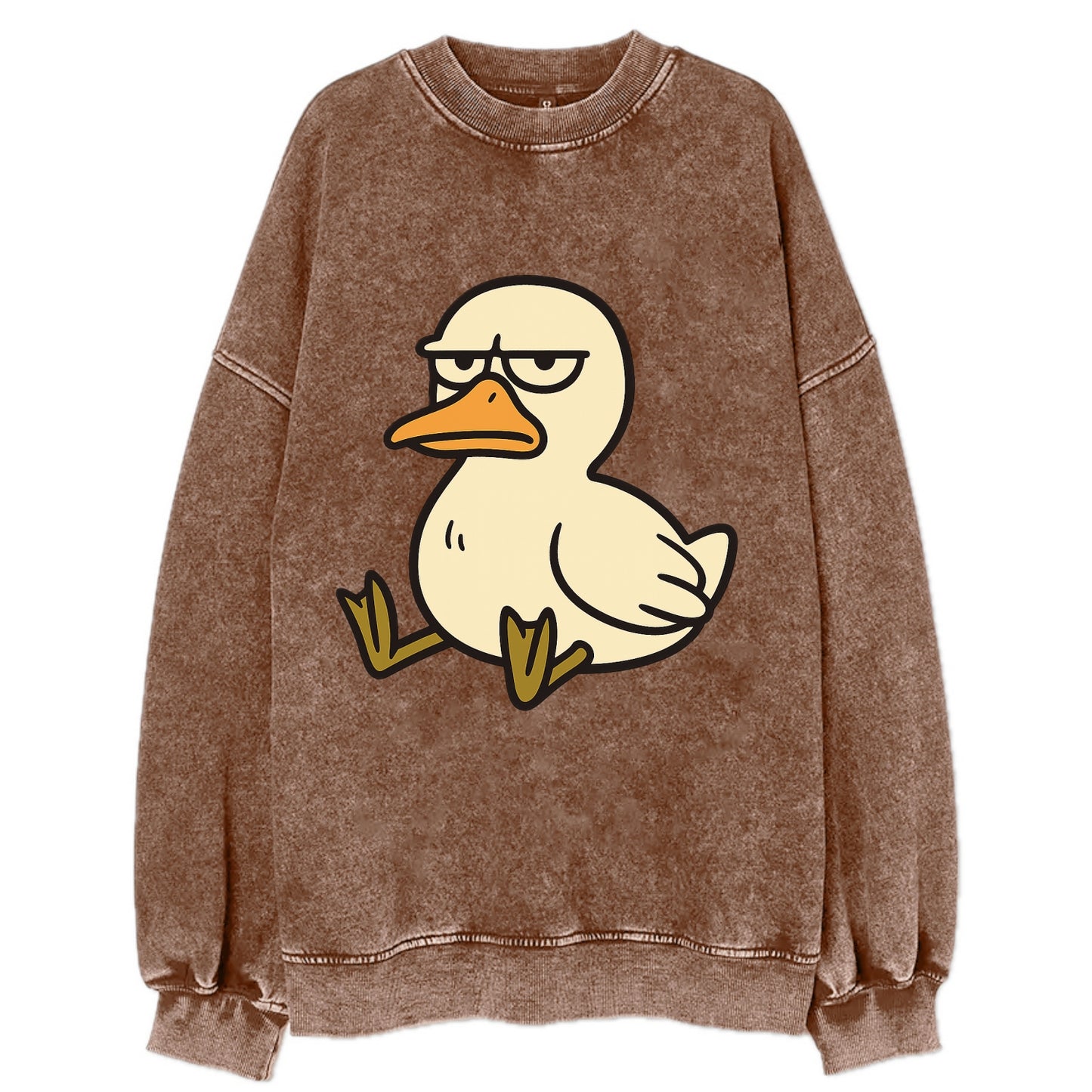 The Duck Judging Silently - Vintage Sweatshirt - Brown