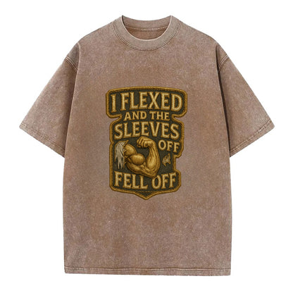 I Flexed and The Sleeves Fell Off  - Vintage T-shirt - Brown