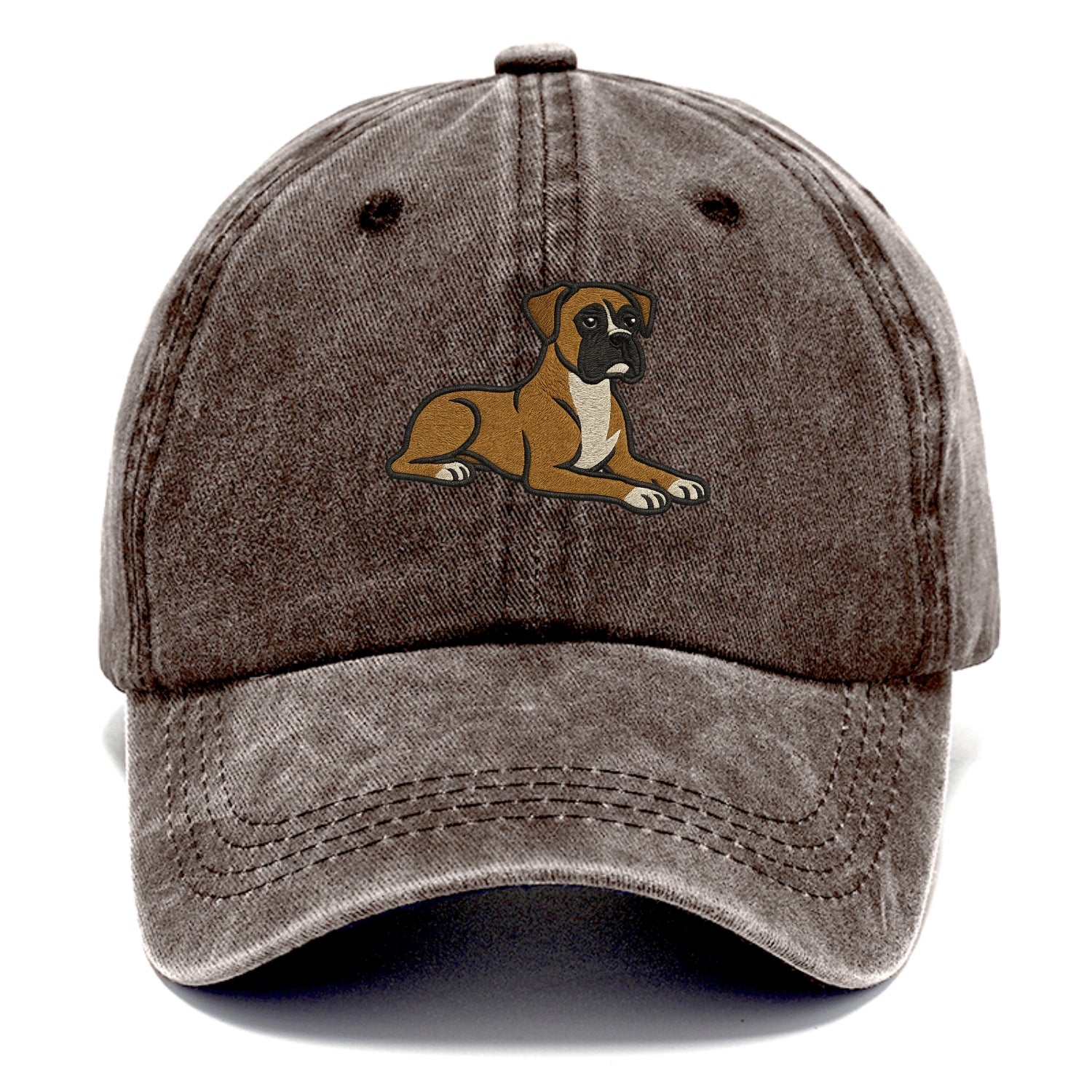 Boxer - Fawn colored relaxed lying down Classic Cap - Brown
