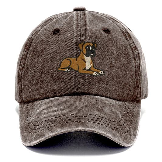 Boxer - Fawn colored relaxed lying down Classic Cap - Brown