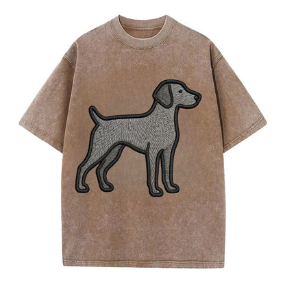 Weimaraner - Trendy gray ghost design wi - Vintage T-shirt - Brown