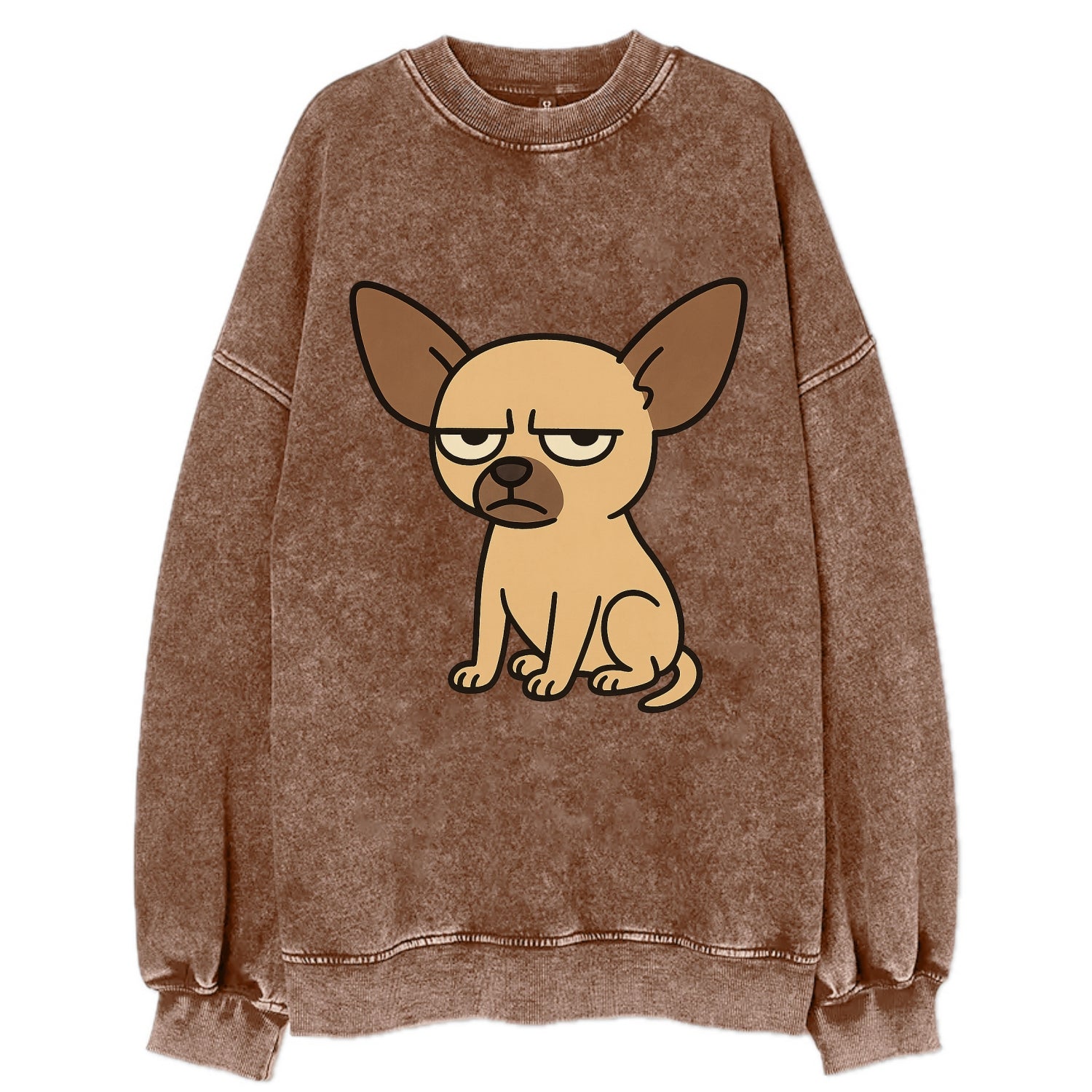 The Chihuahua Judging Silently - Vintage Sweatshirt - Brown