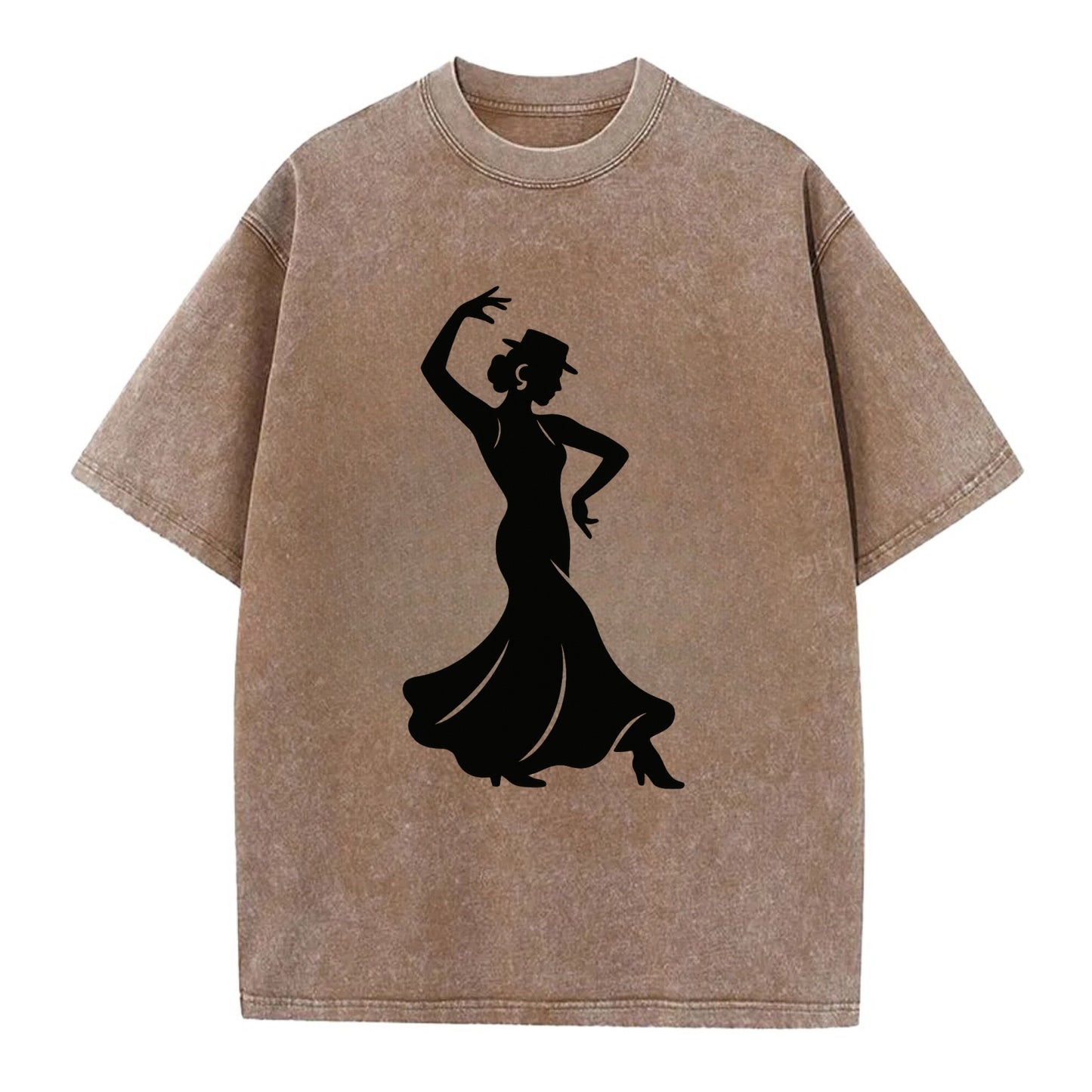 Flamenco dancer passionate stance - Vintage T-shirt - Brown
