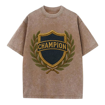 Champion Shield  - Vintage T-shirt - Brown