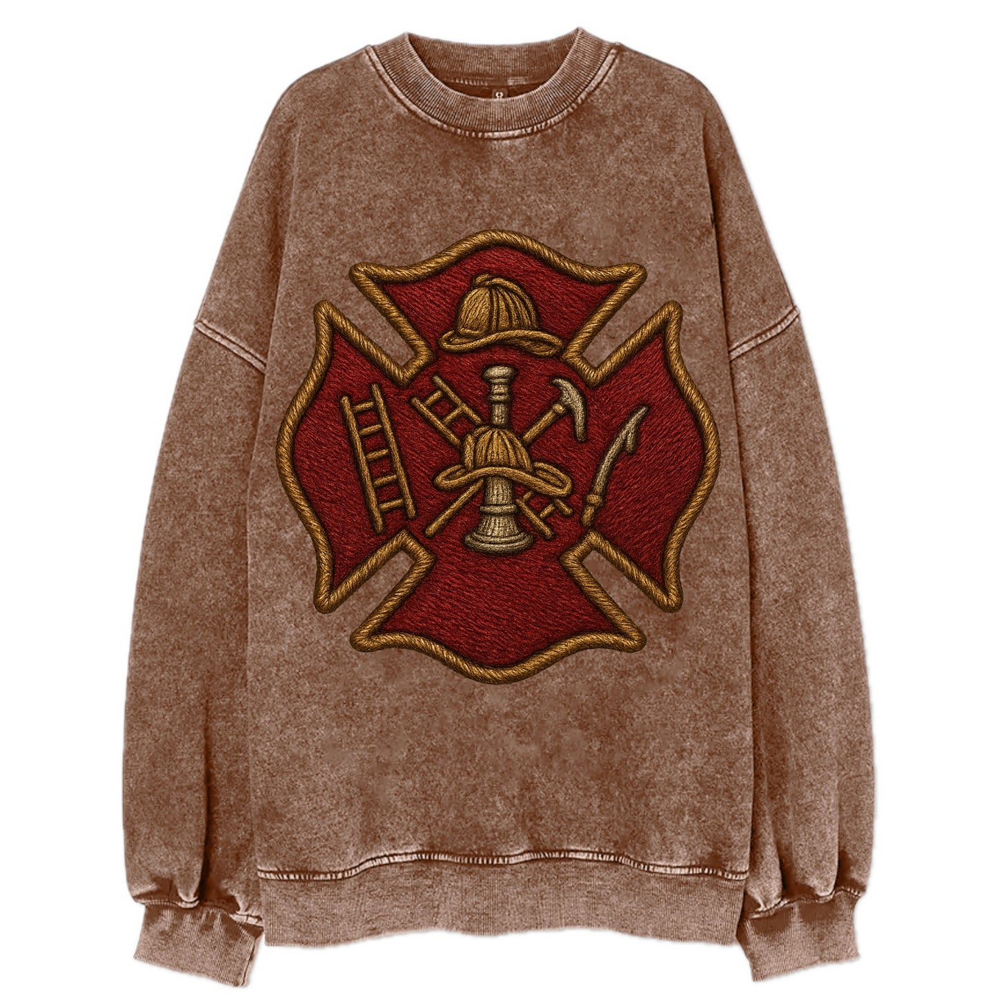 Maltese Cross  - Vintage Sweatshirt - Brown