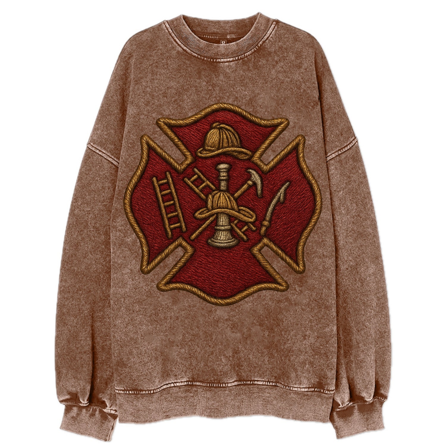 Maltese Cross  - Vintage Sweatshirt - Brown