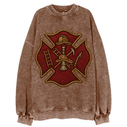Maltese Cross  - Vintage Sweatshirt - Brown