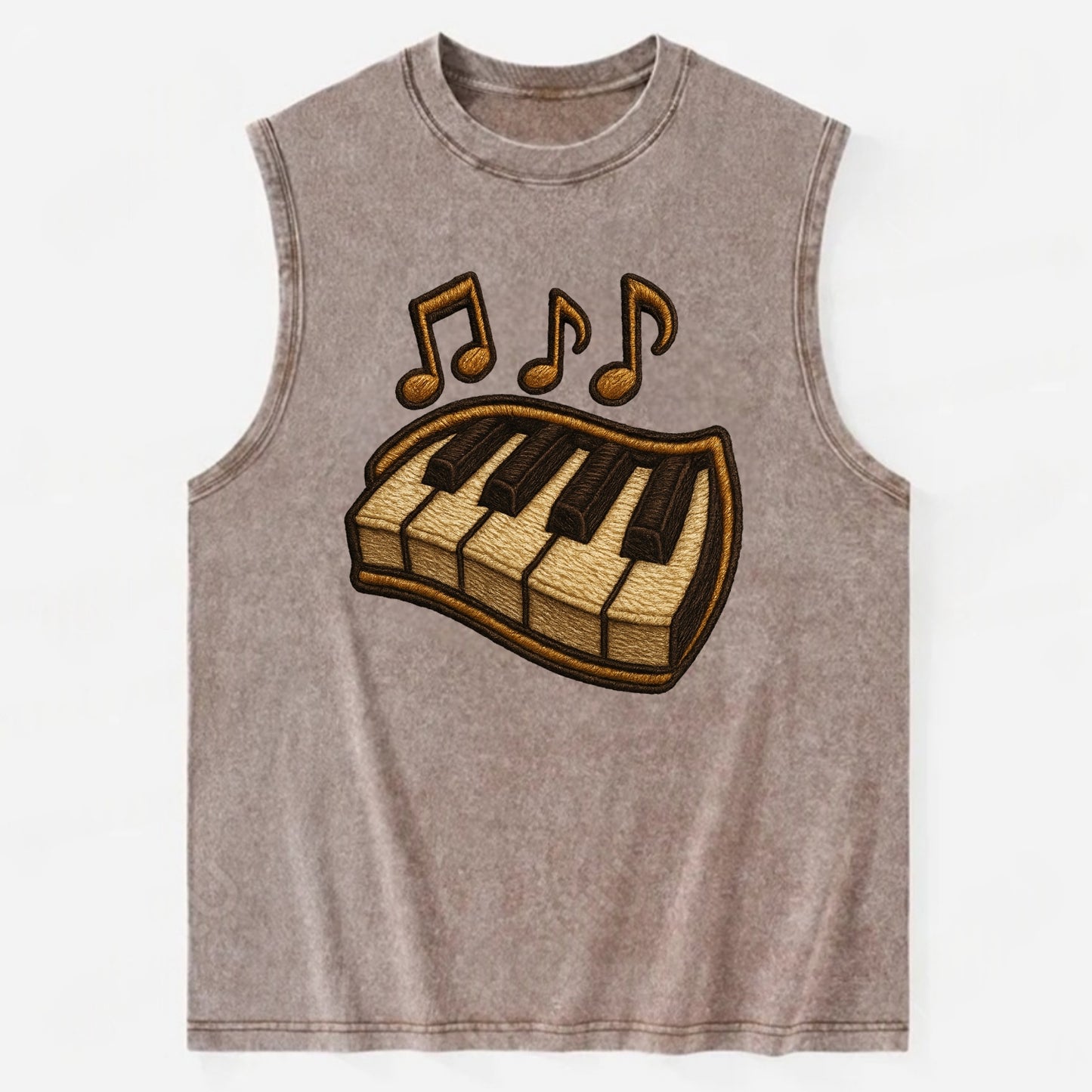 Piano Keys  - Vintage Washed Tank - Brown
