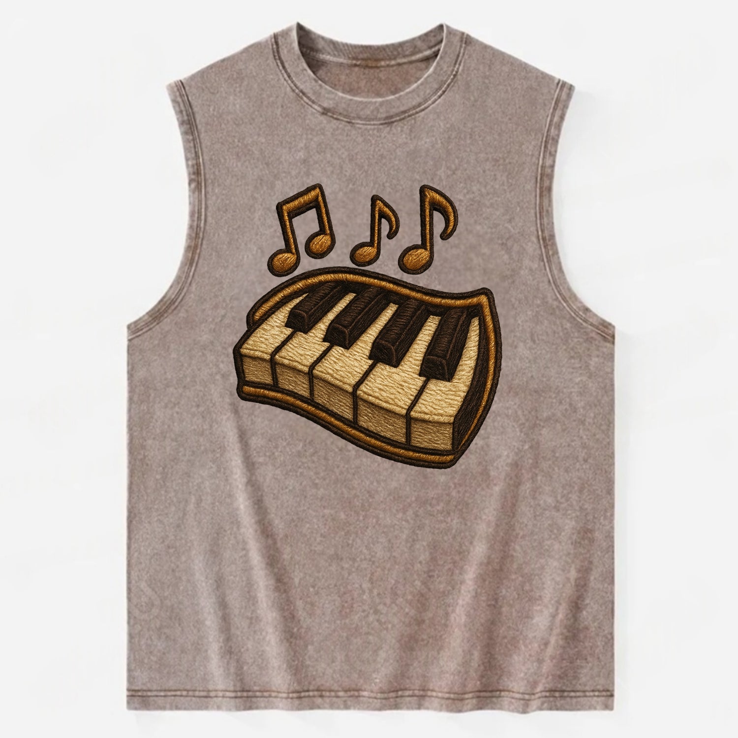 Piano Keys  - Vintage Washed Tank - Brown