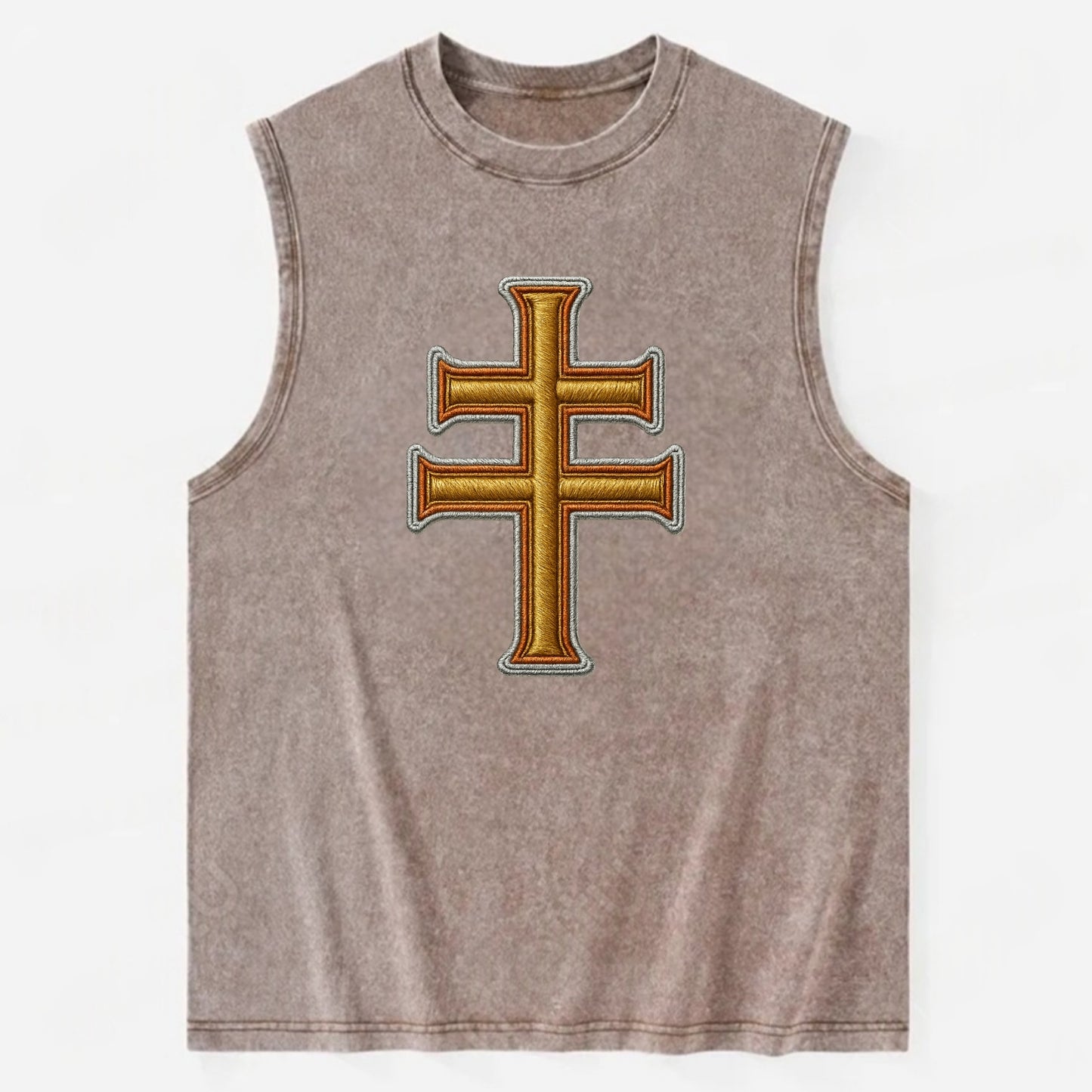 Patriarchal Cross - Vintage Washed Tank - Brown