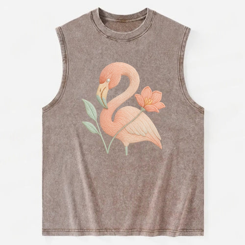 Peach Flamingo - Vintage Washed Tank