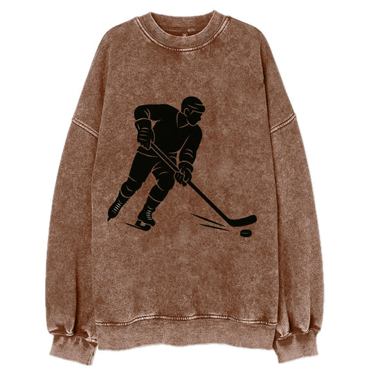 Ice hockey player shooting puck - Vintage Sweatshirt - Brown