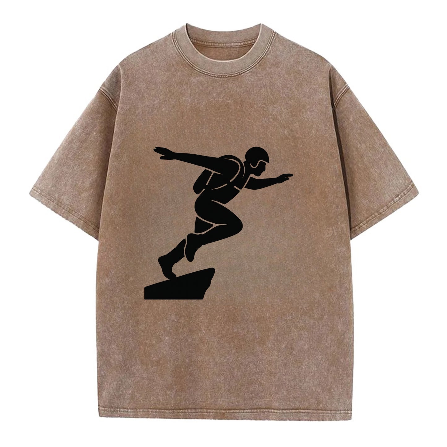 Base jumper launching off - Vintage T-shirt - Brown