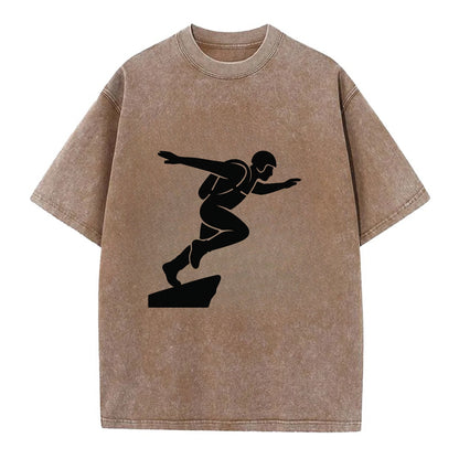 Base jumper launching off - Vintage T-shirt - Brown