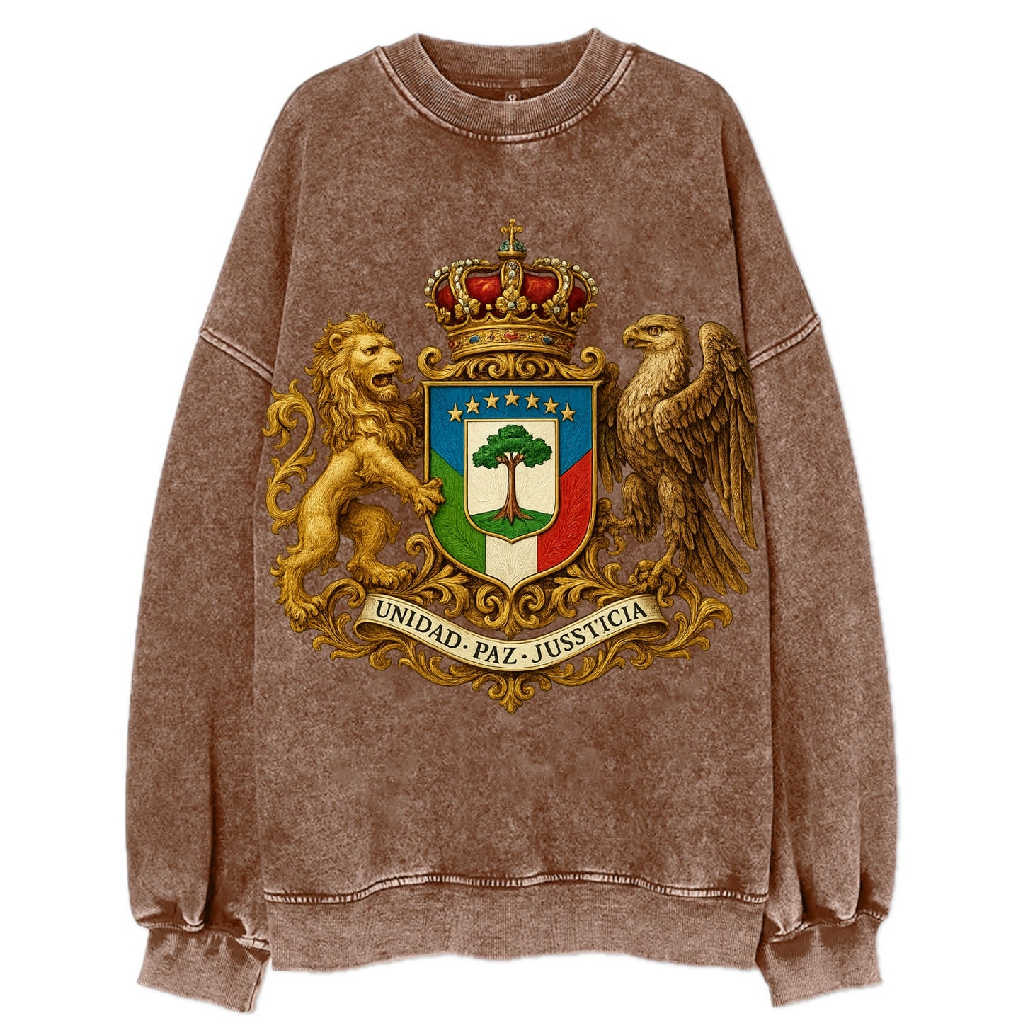 Equatorial Guinea Silk Cotton Tree Emblem - Vintage Sweatshirt - Brown