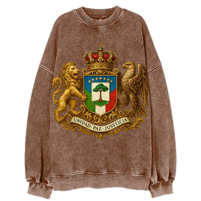 Equatorial Guinea Silk Cotton Tree Emblem - Vintage Sweatshirt - Brown