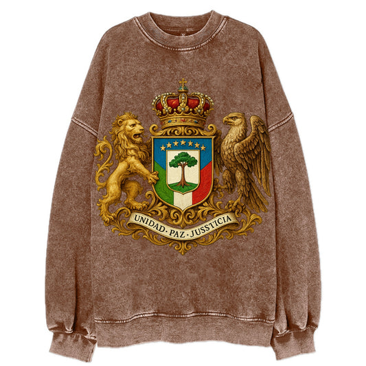 Equatorial Guinea Silk Cotton Tree Emblem - Vintage Sweatshirt - Brown