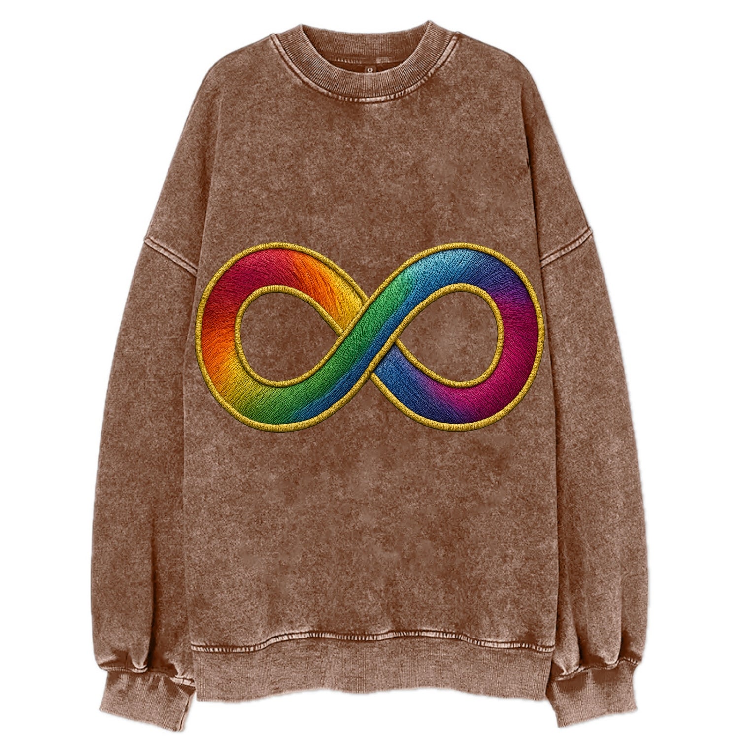 Infinity Symbol  - Vintage Sweatshirt - Brown
