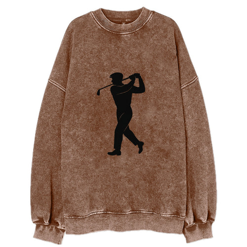Golfer perfect swing follow-through - Vintage Sweatshirt