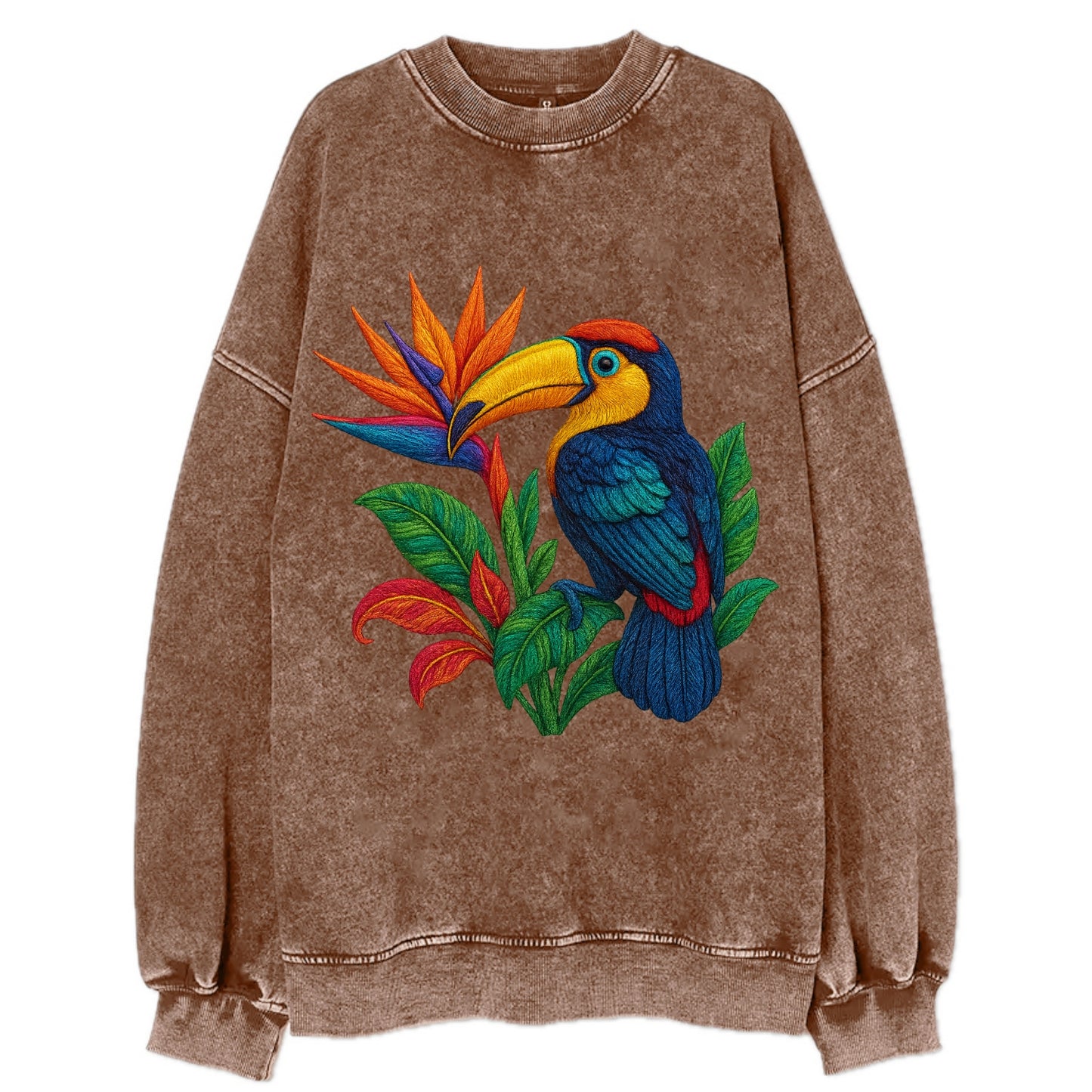 Toucan Paradise - Vintage Sweatshirt - Brown