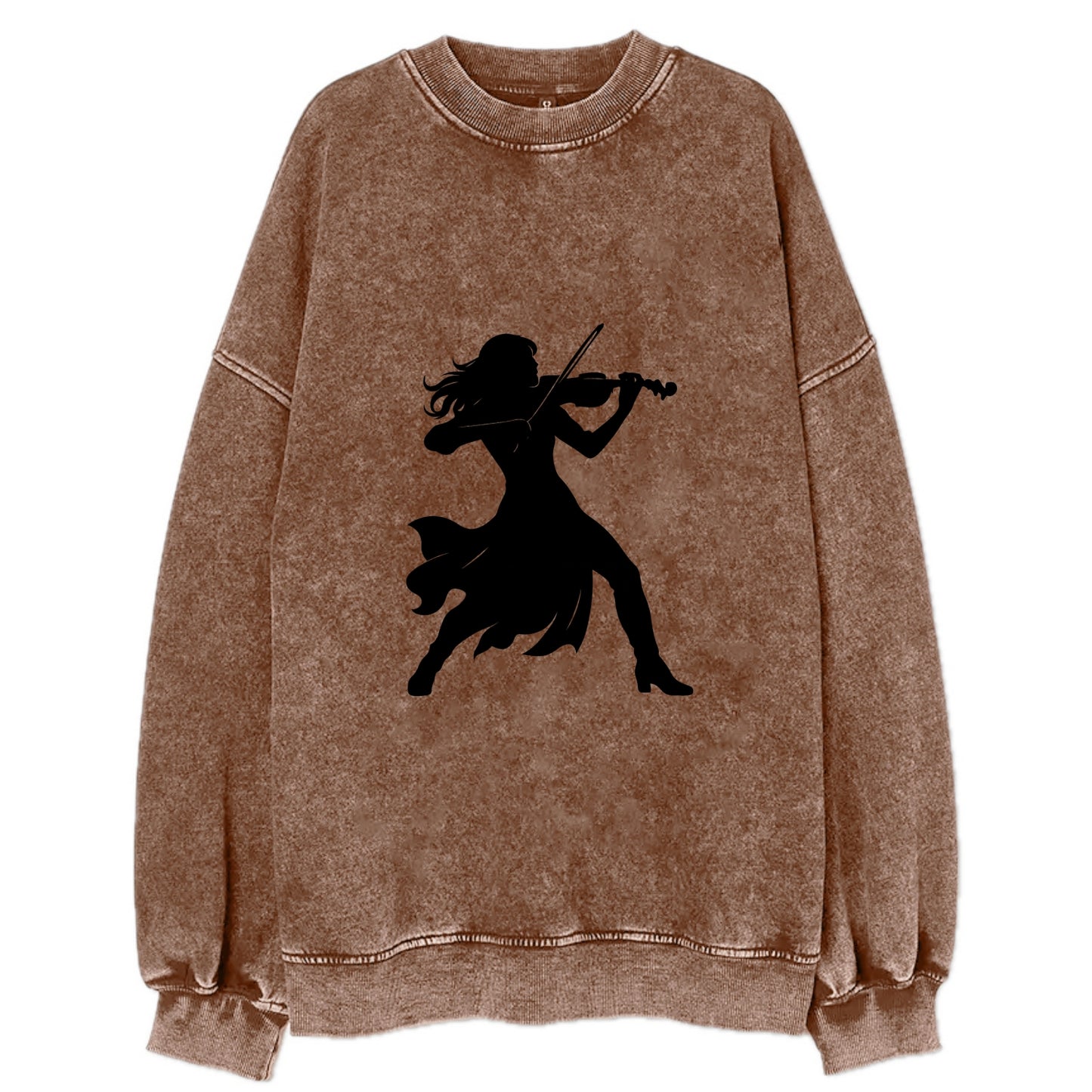 Violinist performing dramatic pose - Vintage Sweatshirt - Brown