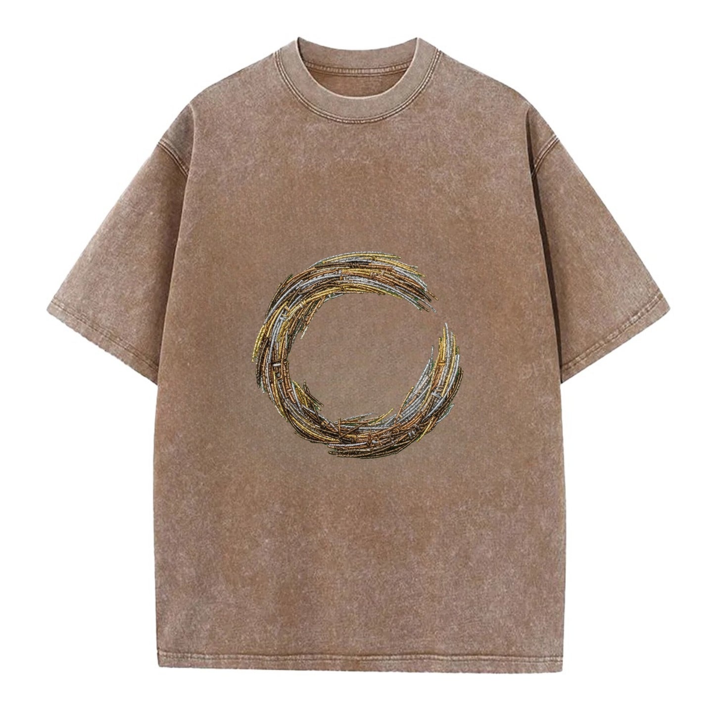 Enso Circle - Vintage T-shirt - Brown