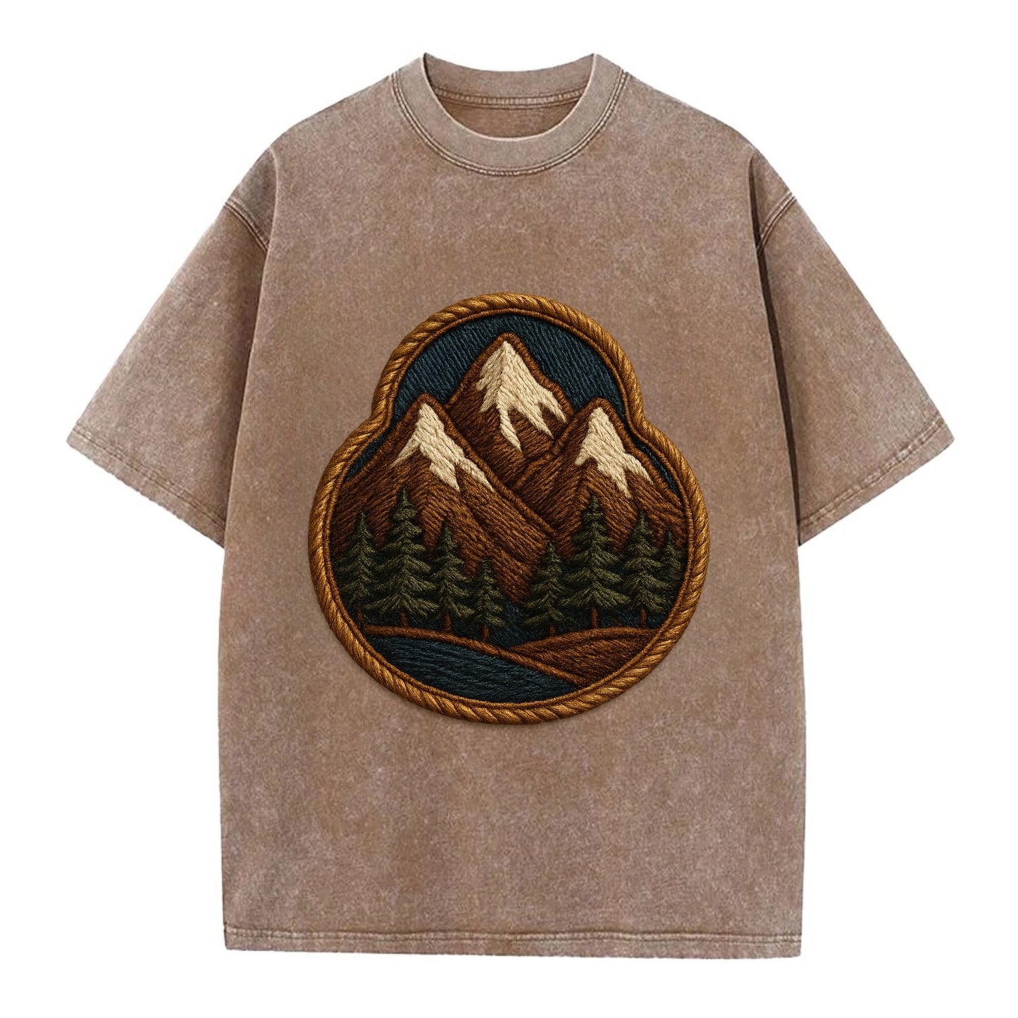 Mountain Range  - Vintage T-shirt - Brown