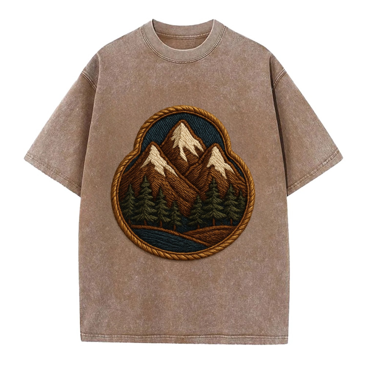 Mountain Range  - Vintage T-shirt - Brown