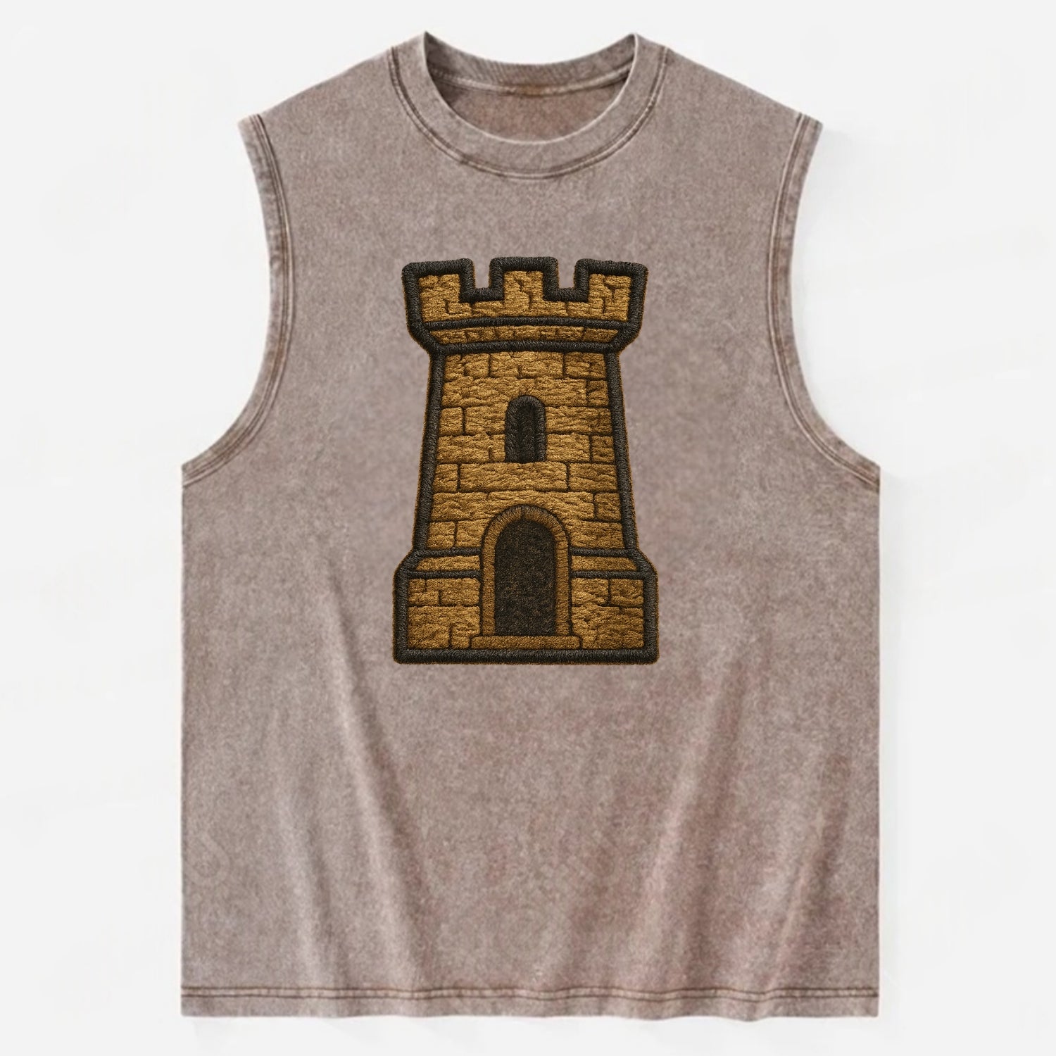 Castle Tower  - Vintage Washed Tank - Brown