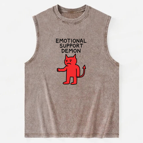 EMOTIONAL SUPPORT DEMON | Devil caring reluctantly - Vintage Washed Tank