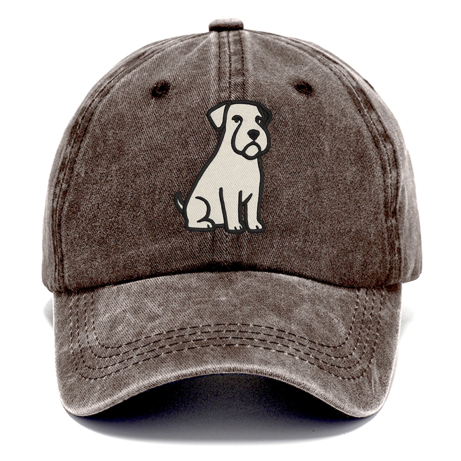 Sealyham Terrier White Sitting Pose Classic Cap - Brown