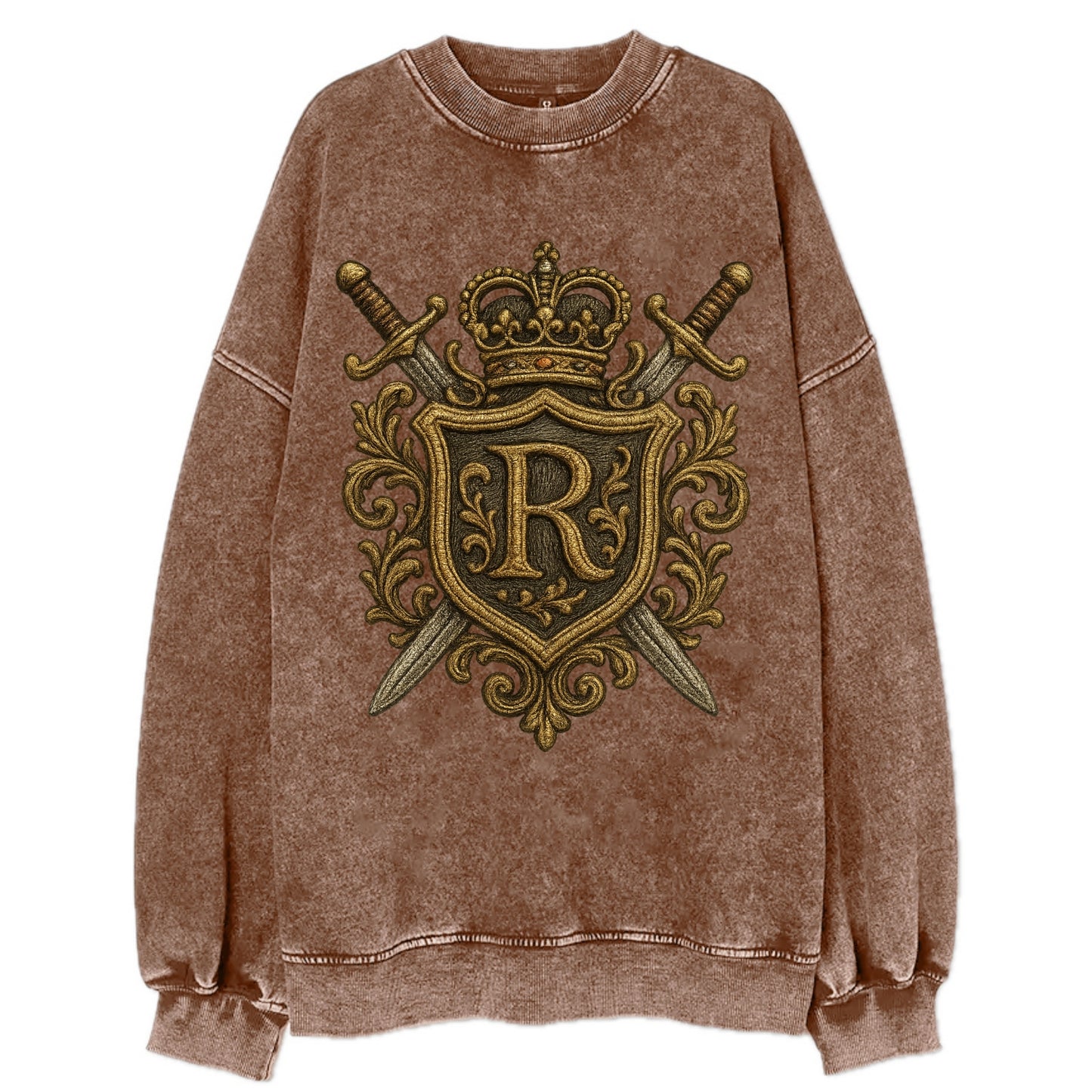 Royal Crest  - Vintage Sweatshirt - Brown