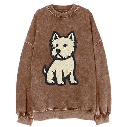 West Highland White Terrier - Alert stan Vintage Sweatshirt - Brown