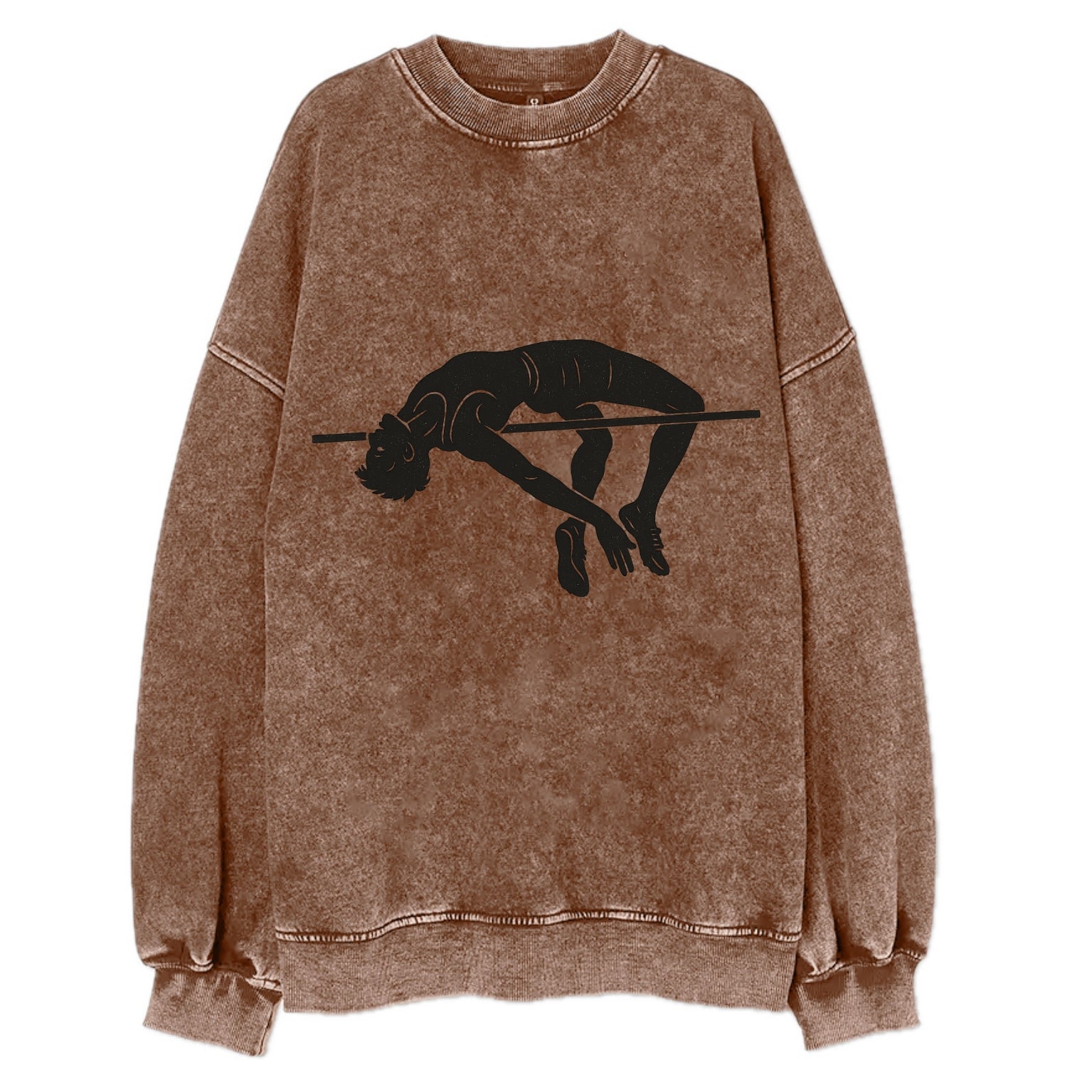 High jumper arching over bar - Vintage Sweatshirt - Brown