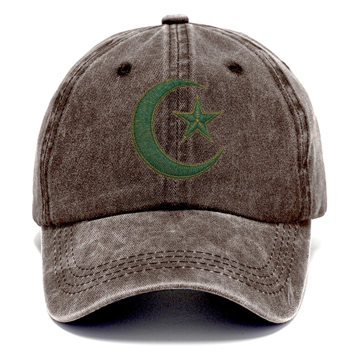 Crescent Moon and Star - Classic Cap - Brown