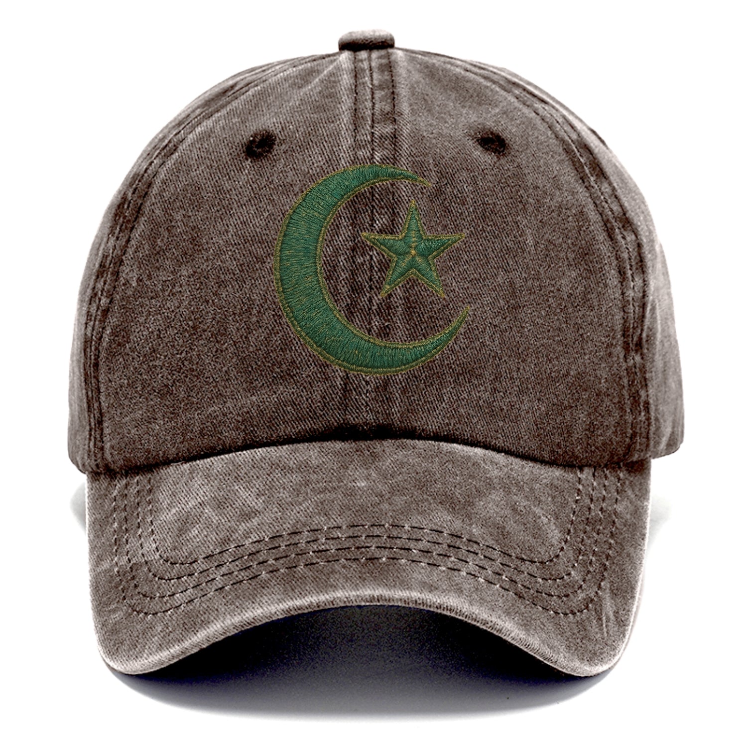 Crescent Moon and Star - Classic Cap - Brown