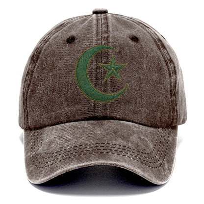 Crescent Moon and Star - Classic Cap - Brown