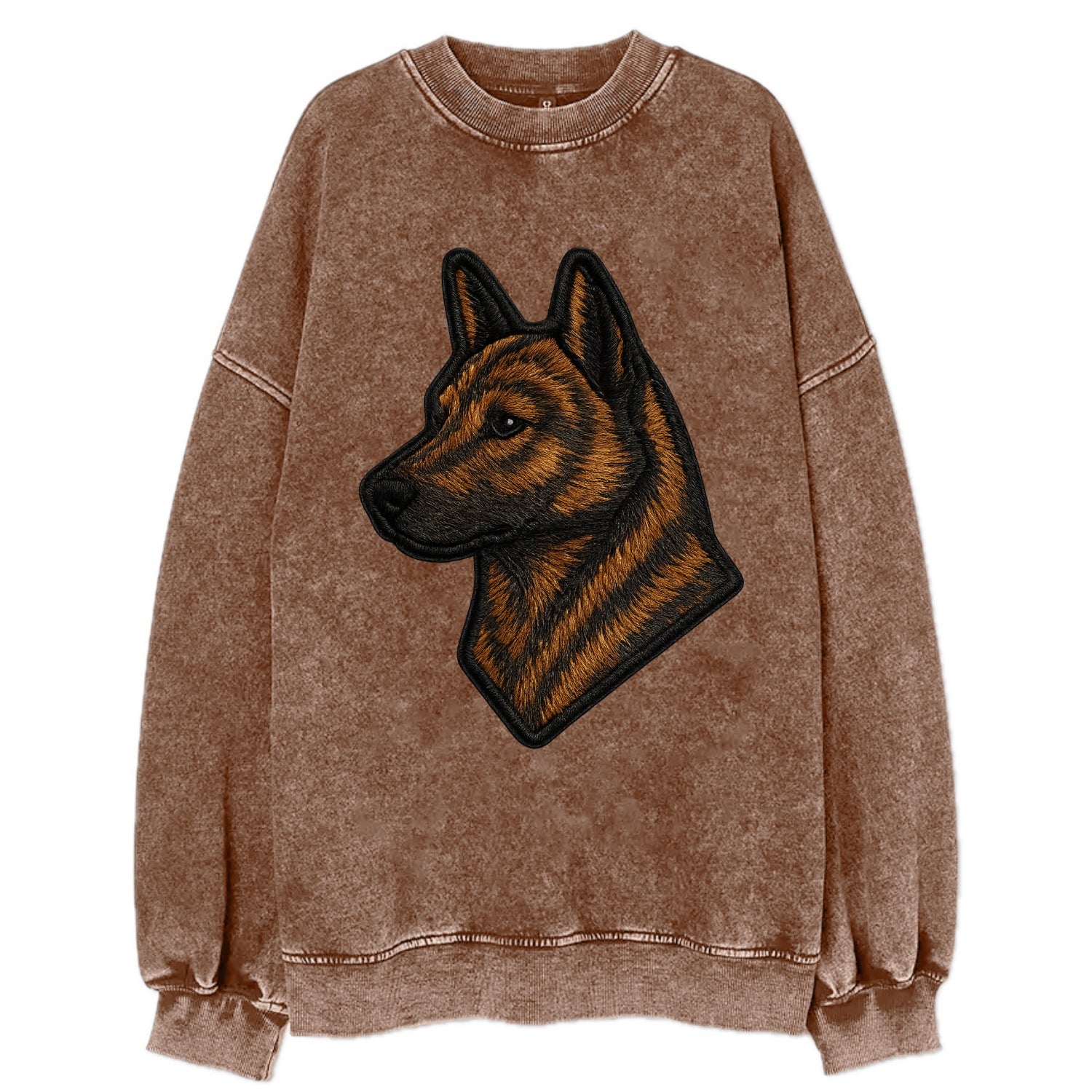 Kai Ken - Modern tiger dog logo with bol - Vintage Sweatshirt - Brown