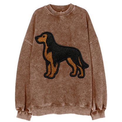 Gordon Setter - Modern setter silhouette - Vintage Sweatshirt - Brown