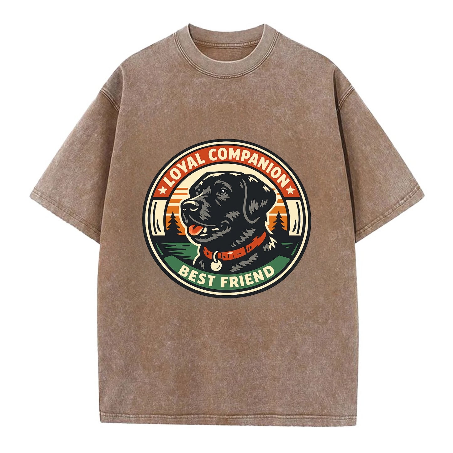Noble Companion Emblem - Vintage T-shirt - Brown
