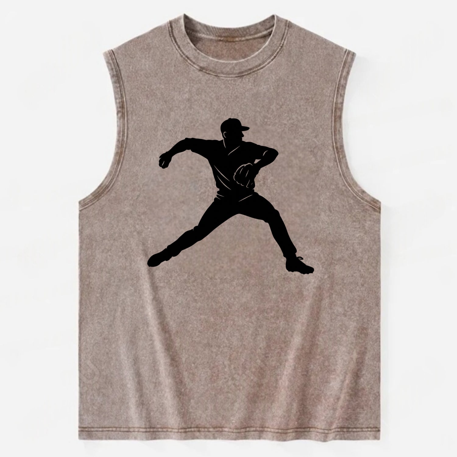 Baseball pitcher wind-up motion - Vintage Washed Tank - Brown