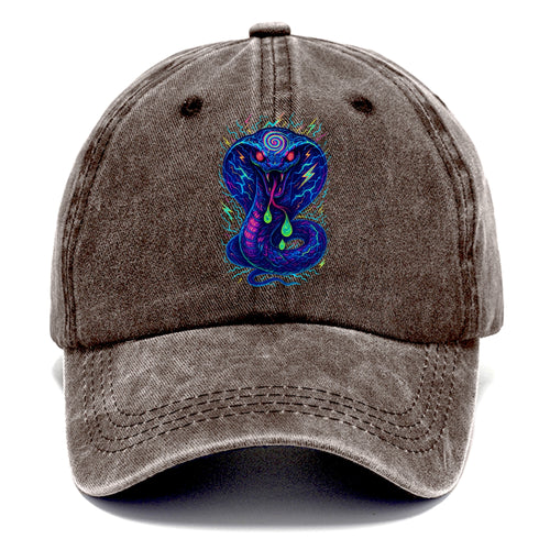 Mesmerizing cobra with hypnotic spiral patterns in the hood, scales that shimmer with - Classic Cap