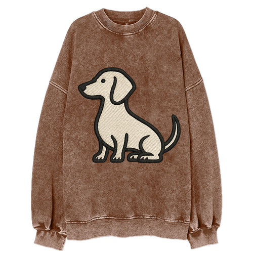 Dachshund - Long body profile view - Vin Vintage Sweatshirt