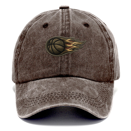 BASKETBALL FLAMING BALL - basketball with flames in orange - Classic Cap