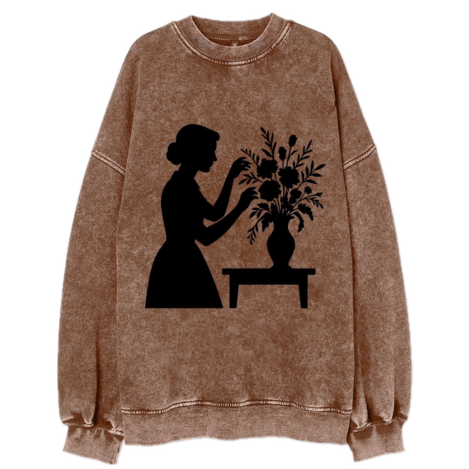 Florist arranging dramatic bouquet - Vintage Sweatshirt - Brown