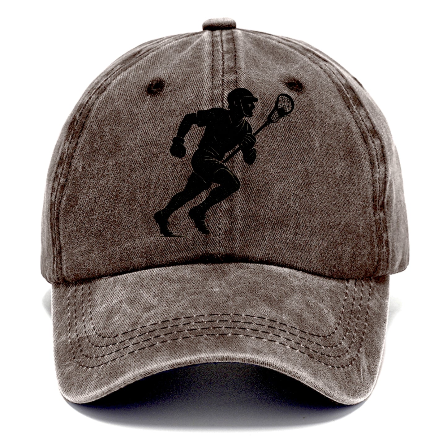 Lacrosse player cradling and running - Classic Cap - Brown