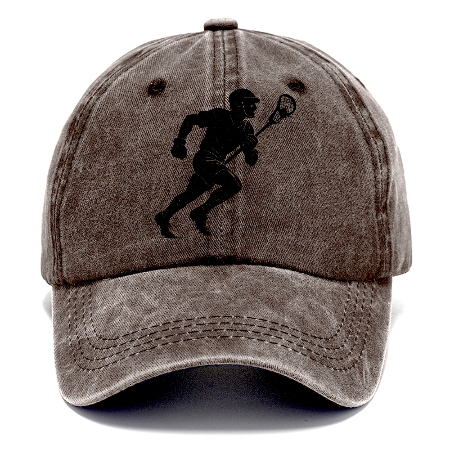 Lacrosse player cradling and running - Classic Cap - Brown