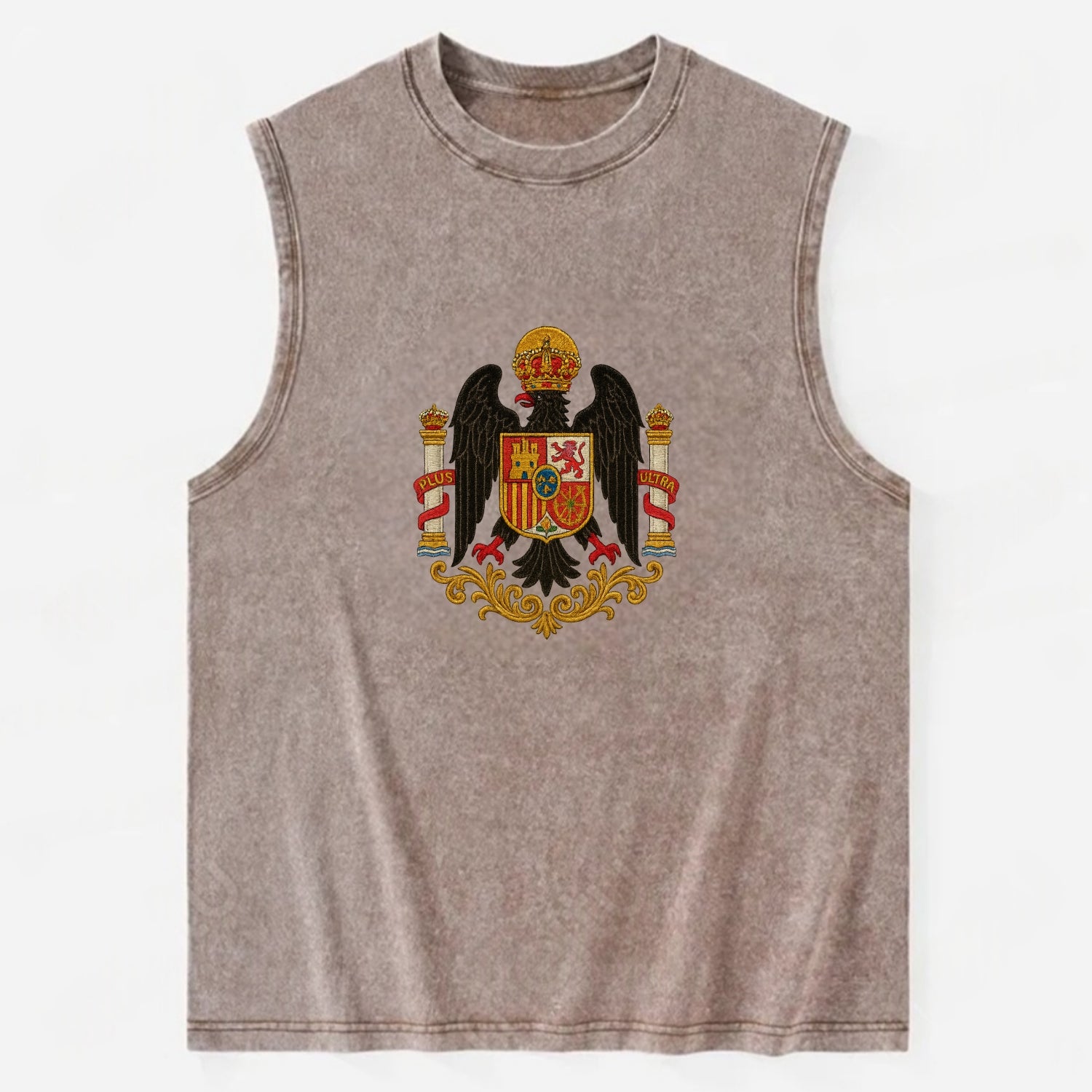Imperial Eagle Of Spain Crest - Vintage Washed Tank - Brown