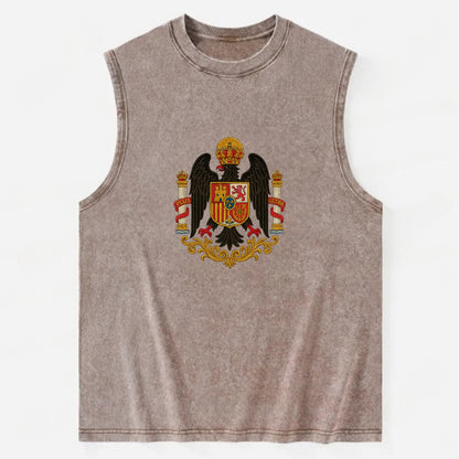 Imperial Eagle Of Spain Crest - Vintage Washed Tank - Brown