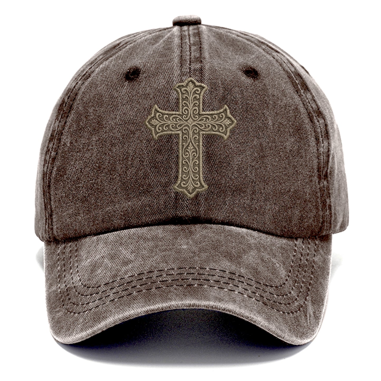 Filigree Cross  - Classic Cap - Brown
